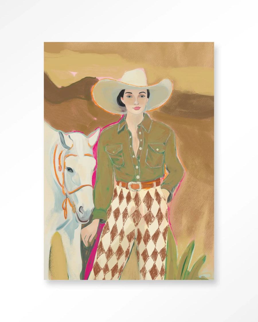 Cowgirl 3 - Moderne Wanddecoratie | Artprint, Glass Art & Wandkleed