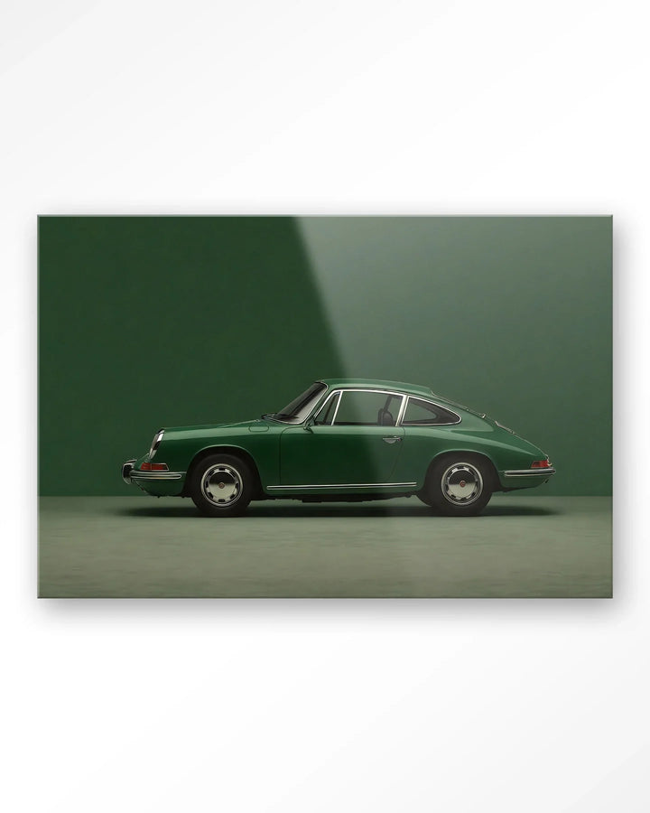 Green Porsche - Moderne Wanddecoratie | Artprint, Glass Art & Wandkleed
