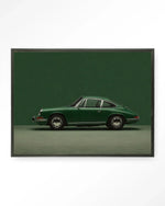 Green Porsche - Moderne Wanddecoratie | Artprint, Glass Art & Wandkleed