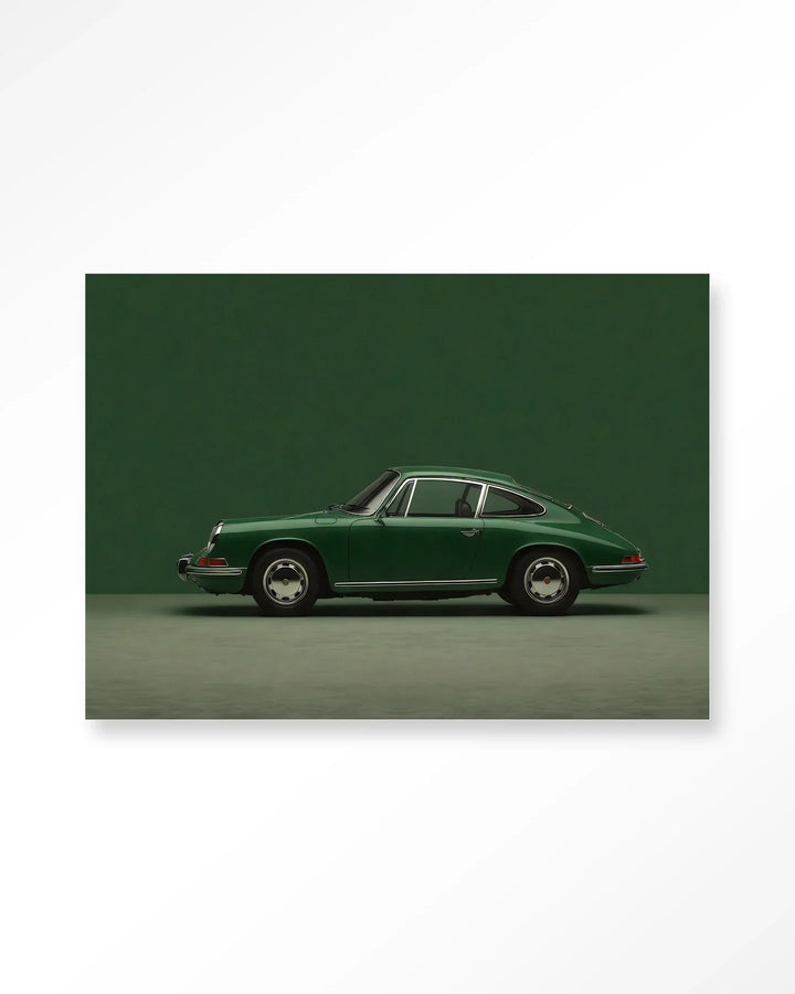 Green Porsche - Moderne Wanddecoratie | Artprint, Glass Art & Wandkleed