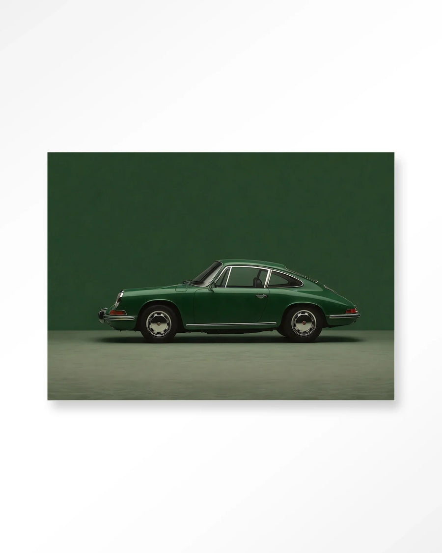 Green Porsche - Moderne Wanddecoratie | Artprint, Glass Art & Wandkleed