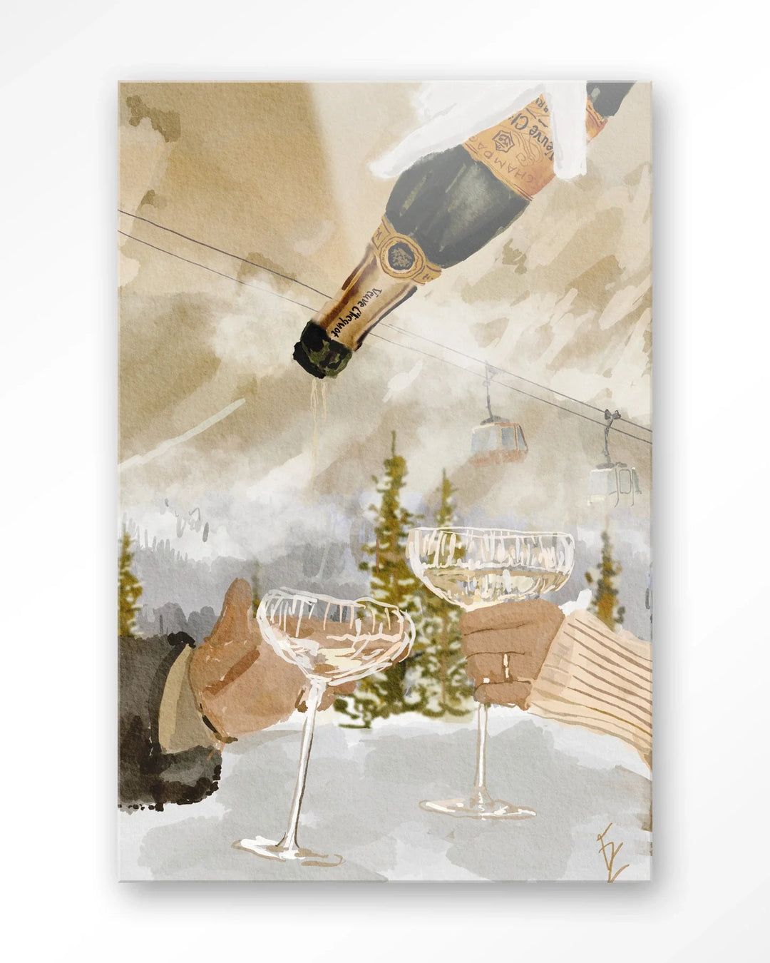 Winter Champagne - Moderne Wanddecoratie | Artprint, Glass Art & Wandkleed