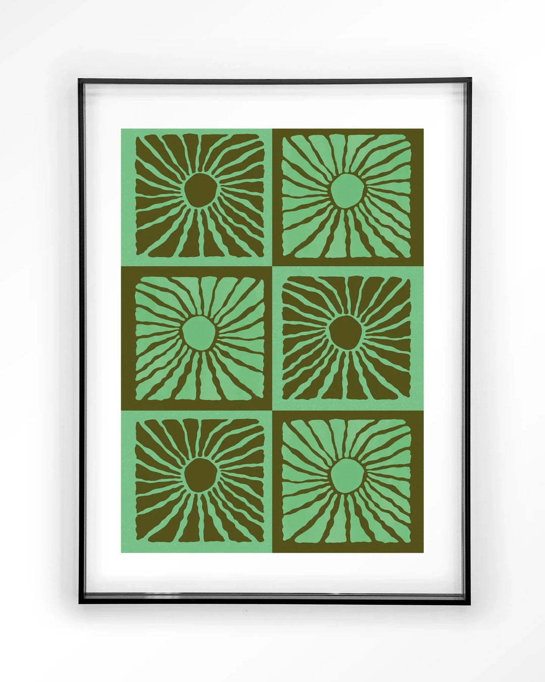Suns In Green - Moderne Wanddecoratie | Artprint, Glass Art & Wandkleed
