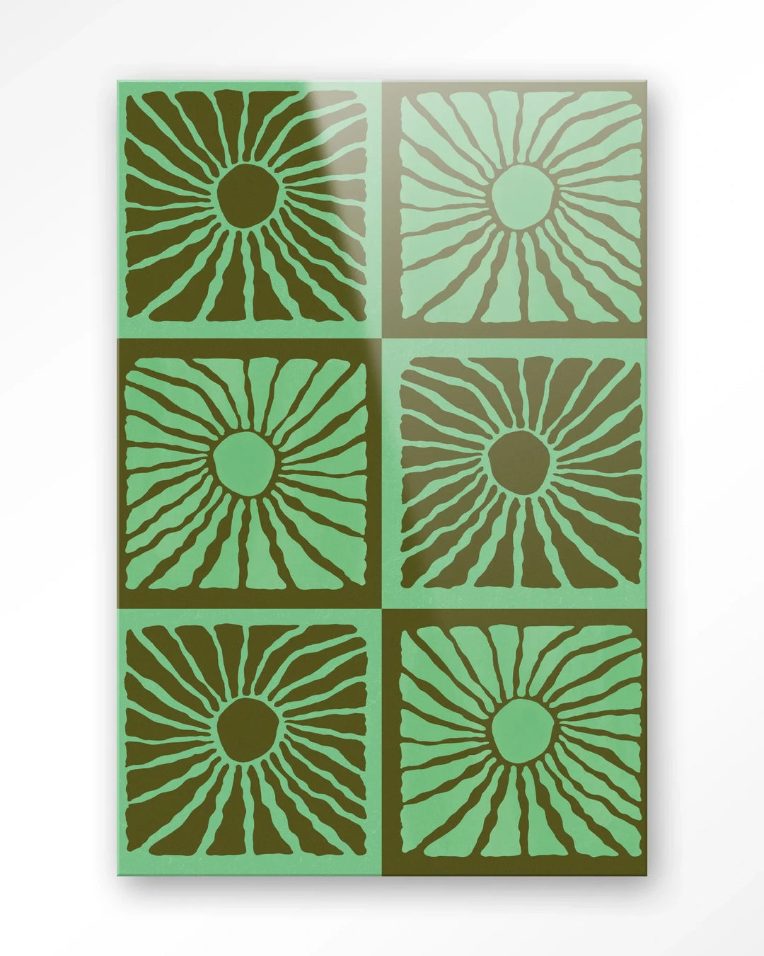Suns In Green - Moderne Wanddecoratie | Artprint, Glass Art & Wandkleed