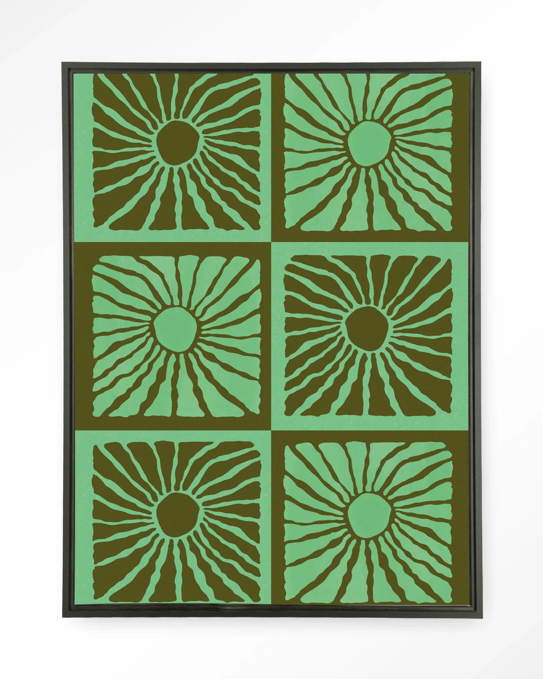 Suns In Green - Moderne Wanddecoratie | Artprint, Glass Art & Wandkleed