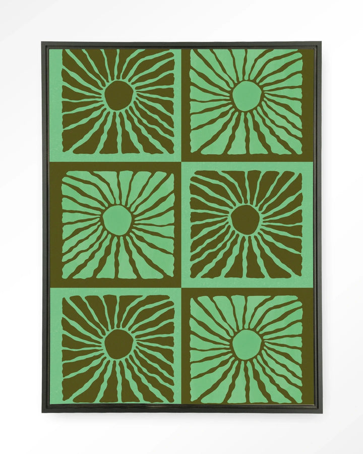 Suns In Green - Moderne Wanddecoratie | Artprint, Glass Art & Wandkleed