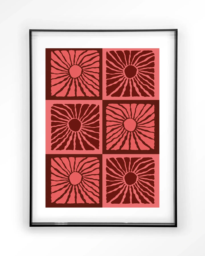 Suns In Pink - Moderne Wanddecoratie | Artprint, Glass Art & Wandkleed