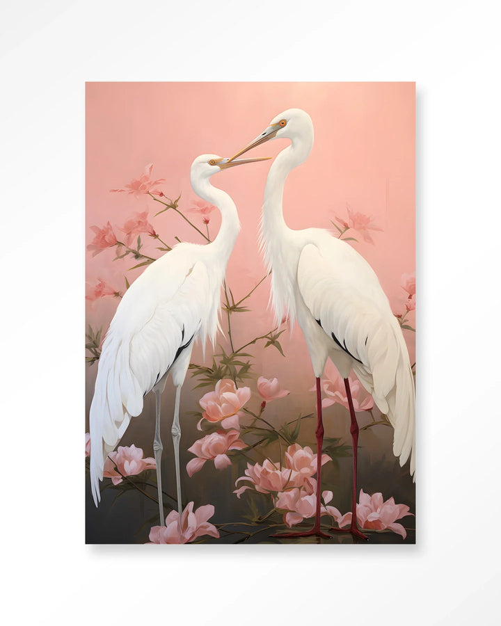 Pink Love Birds - Moderne Wanddecoratie | Artprint, Glass Art & Wandkleed