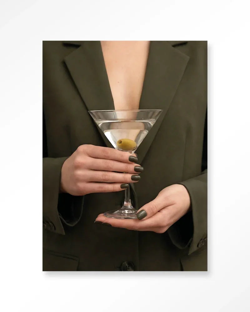 Classic Martini wanddecoratie Urban Cotton martini met olijf