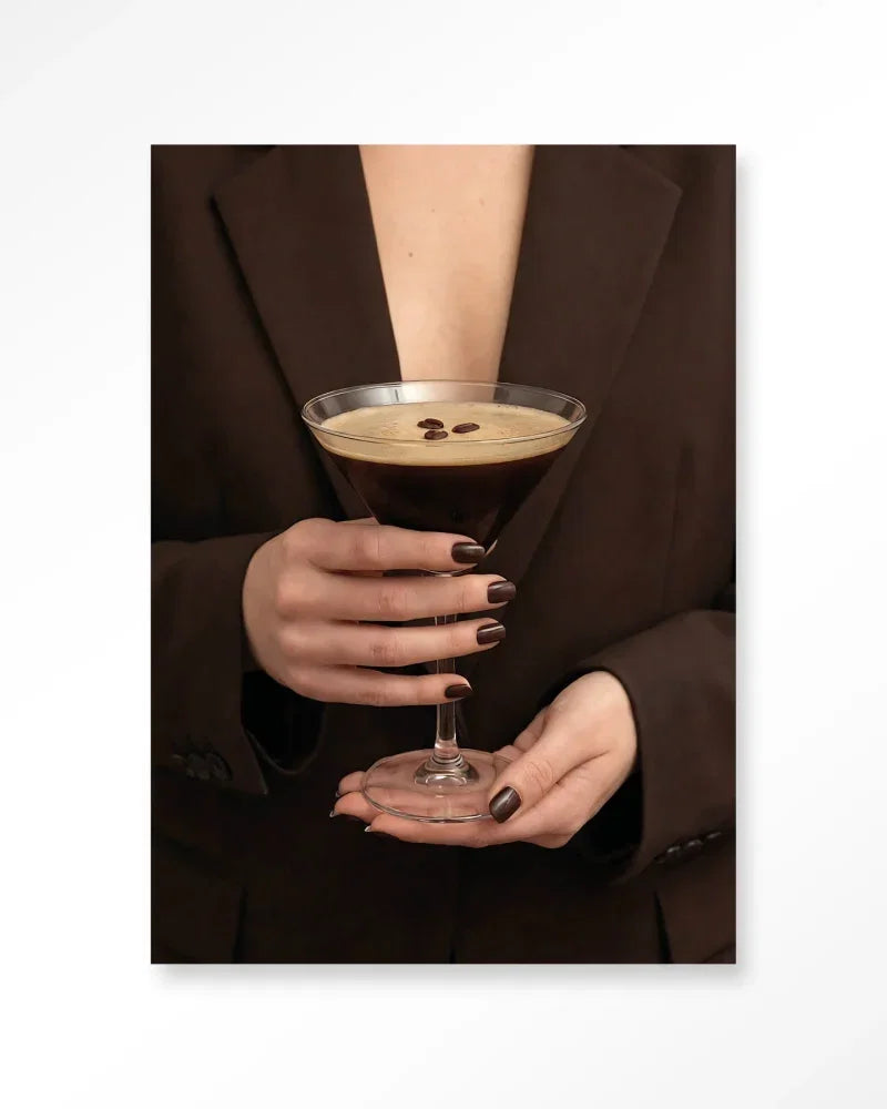 Espresso Martini wanddecoratie Urban Cotton cocktail met koffiebonen