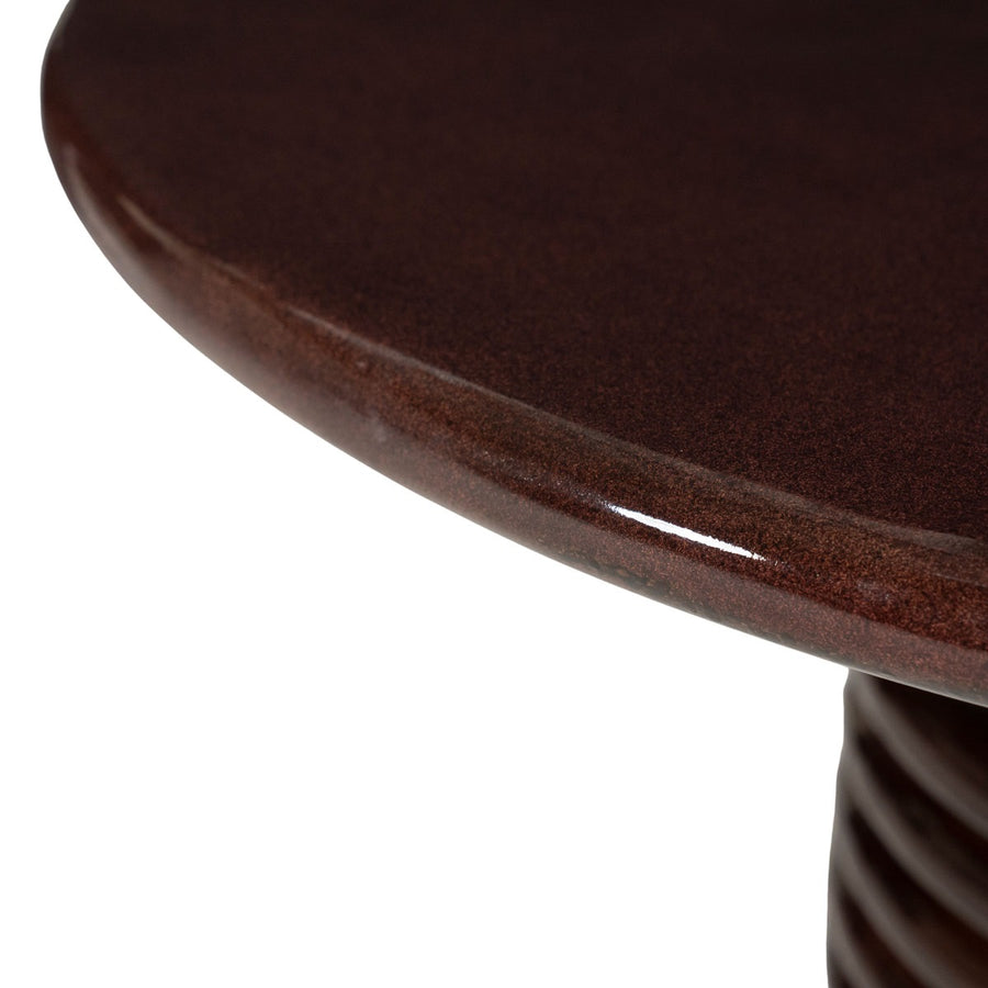 Salontafel Kyan – beton, eiken & metaal roodbruin