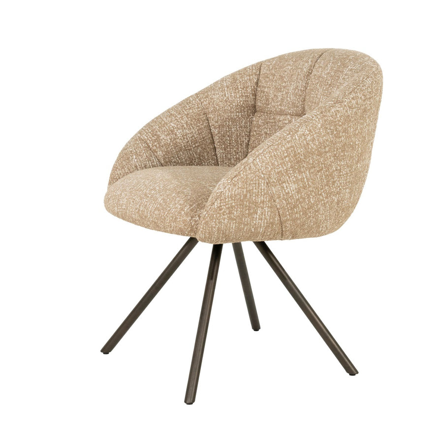 Stoel Tara – stof, foam & staal taupe Punto