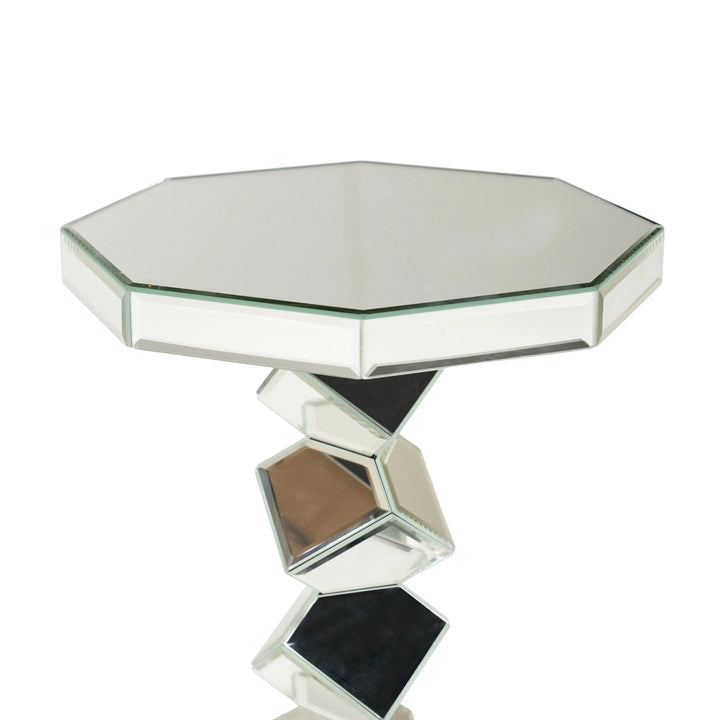 Reflec Bijzettafel – Zilver & Bruin | Glas & Metaal Design