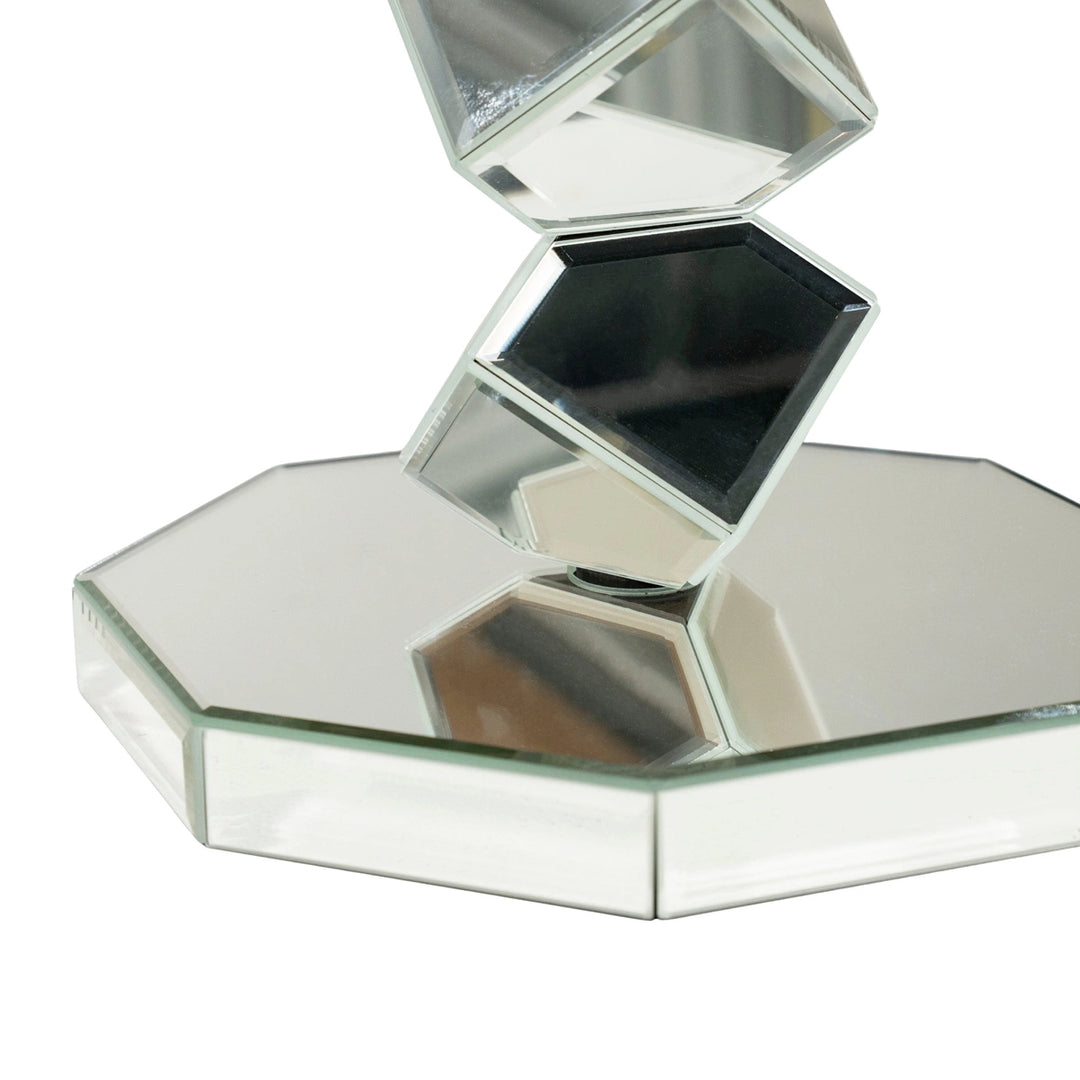 Reflec Bijzettafel – Zilver & Bruin | Glas & Metaal Design
