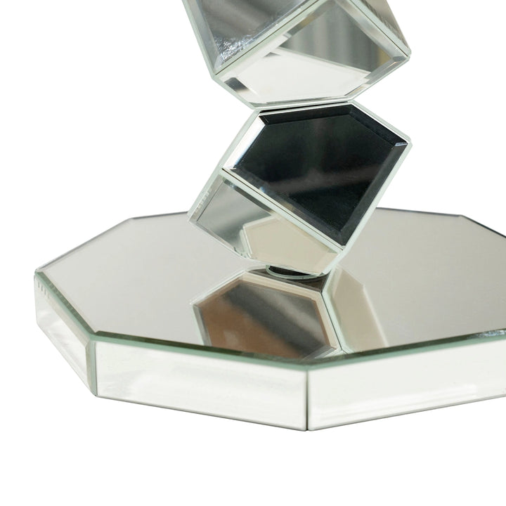 Reflec Bijzettafel – Zilver & Bruin | Glas & Metaal Design