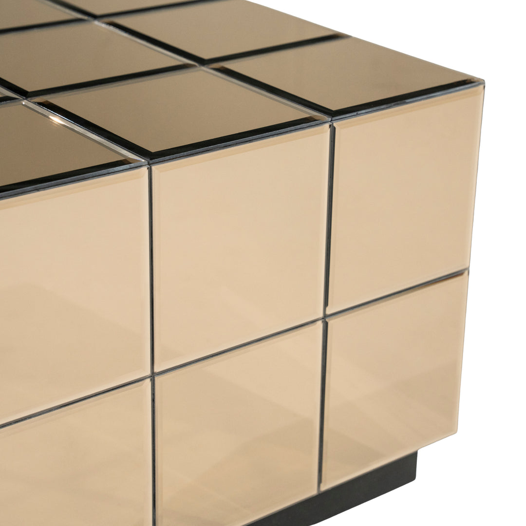 Flectron Tafel – Salontafel & Bijzettafel | Bruin Spiegelglas