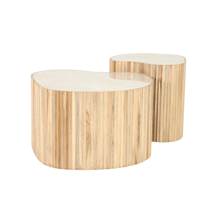 Nice Salontafel Set – Bruin & Natural | Set van 2 Tafels