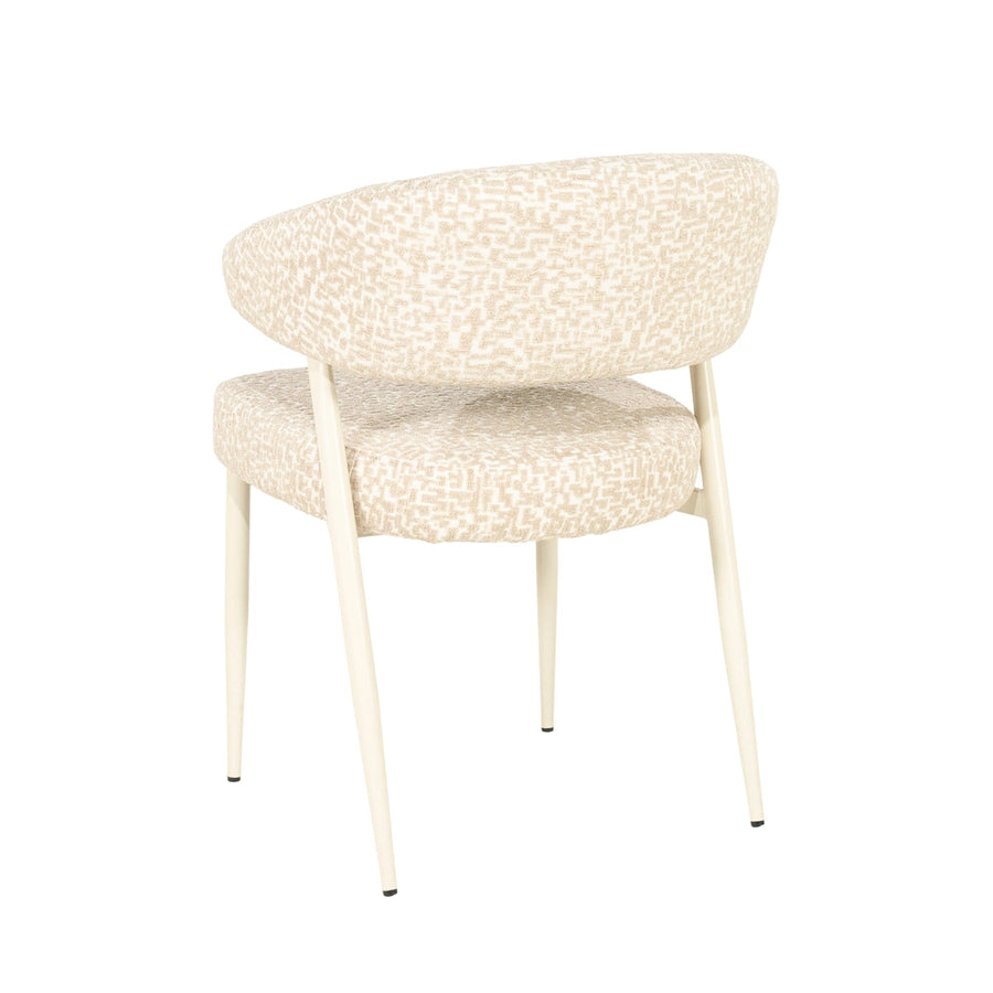Miso Eetkamerstoel Set – Taupe & Bruin | Stoel met Stoffen Zitting (Set van 2)
