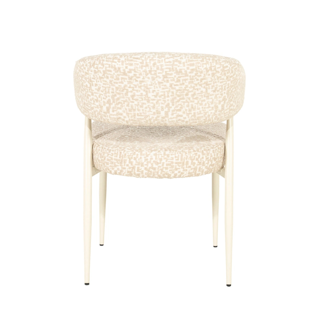 Miso Eetkamerstoel Set – Taupe & Bruin | Stoel met Stoffen Zitting (Set van 2)