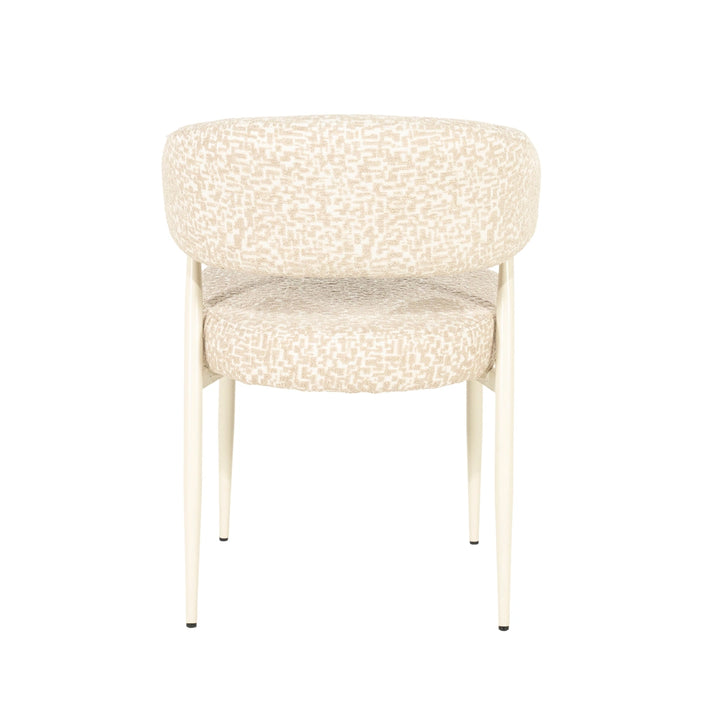 Miso Eetkamerstoel Set – Taupe & Bruin | Stoel met Stoffen Zitting (Set van 2)