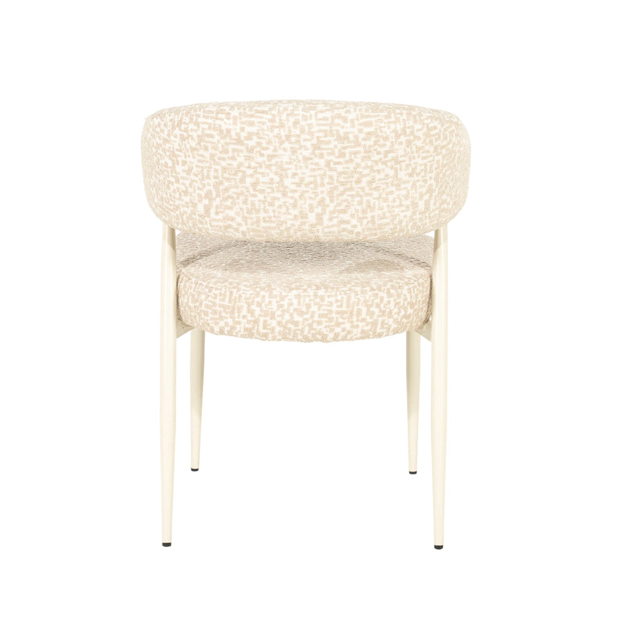 Miso Eetkamerstoel Set – Taupe & Bruin | Stoel met Stoffen Zitting (Set van 2)