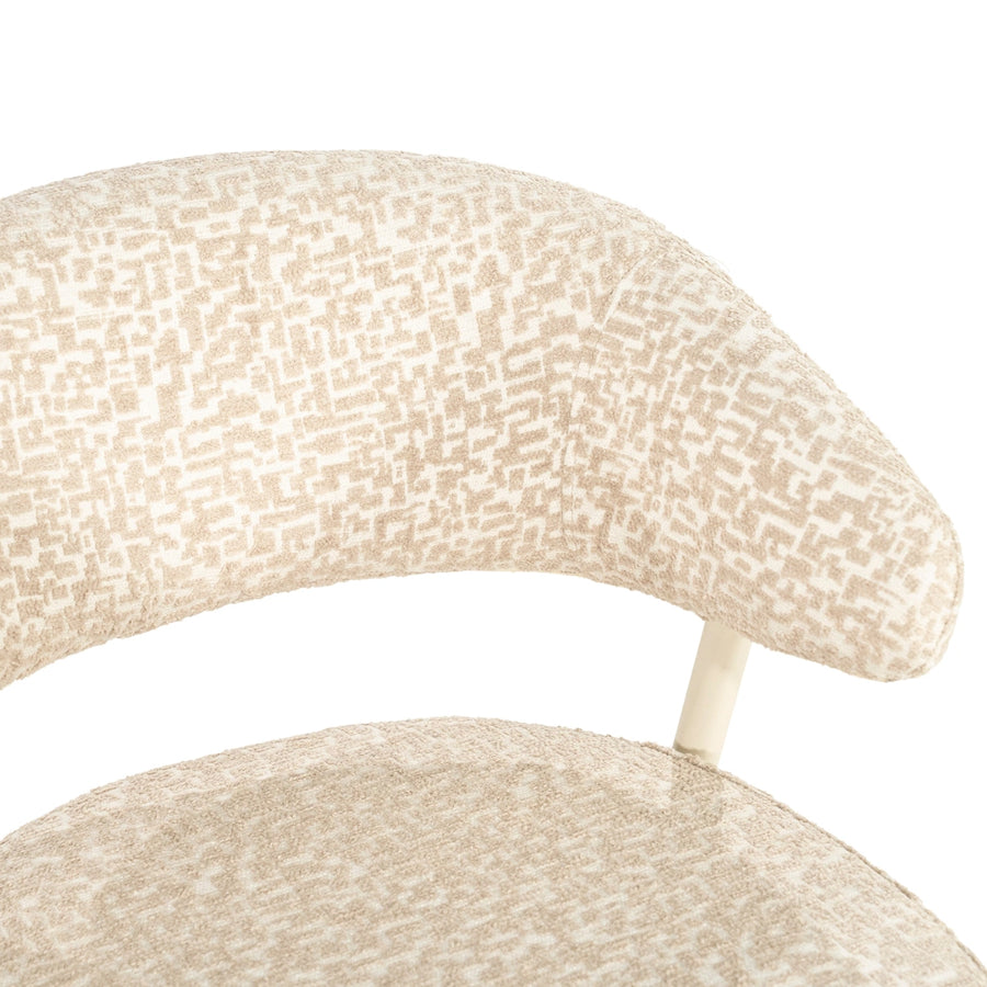 Miso Eetkamerstoel Set – Taupe & Bruin | Stoel met Stoffen Zitting (Set van 2)