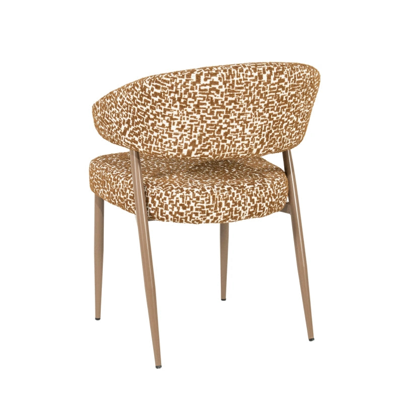 Miso Eetkamerstoel Set – Taupe & Bruin | Stoel met Stoffen Zitting (Set van 2)