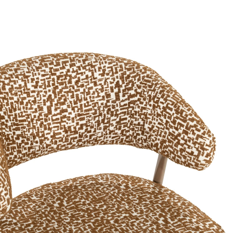 Miso Eetkamerstoel Set – Taupe & Bruin | Stoel met Stoffen Zitting (Set van 2)