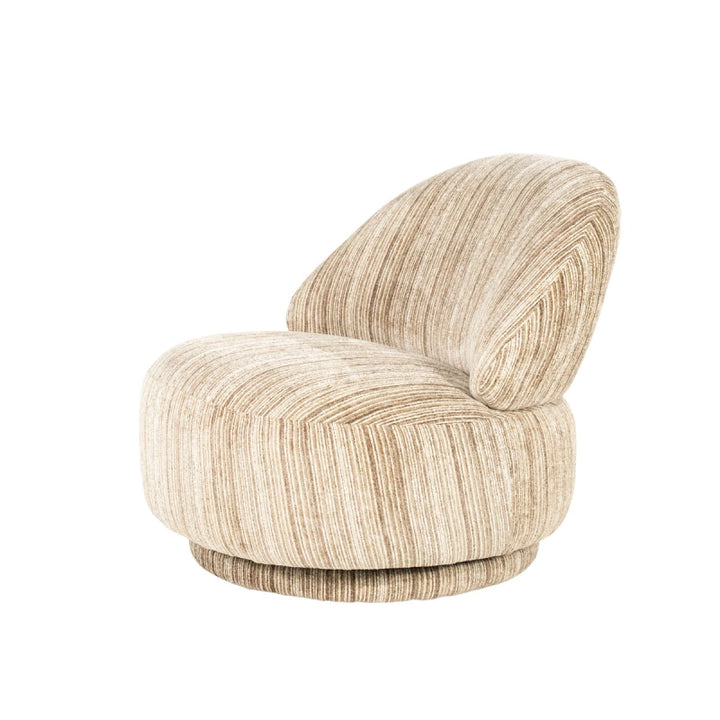 FineLine Fauteuil – Mustard & Bruin | Design Stoel in Stof Rayas
