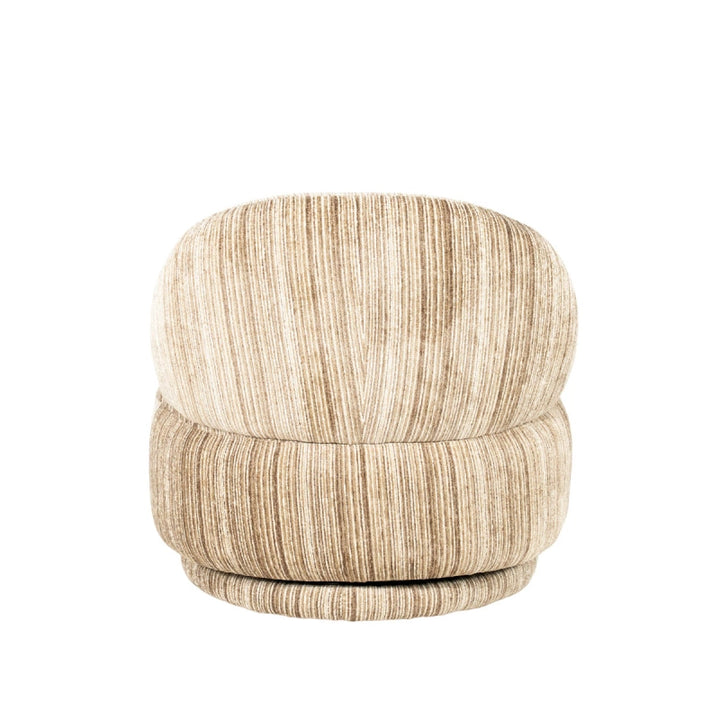 FineLine Fauteuil – Mustard & Bruin | Design Stoel in Stof Rayas