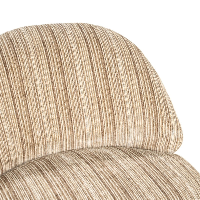 FineLine Fauteuil – Mustard & Bruin | Design Stoel in Stof Rayas