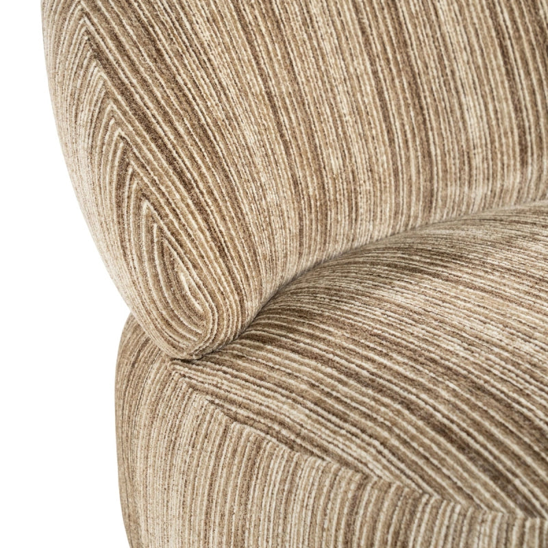 FineLine Fauteuil – Mustard & Bruin | Design Stoel in Stof Rayas