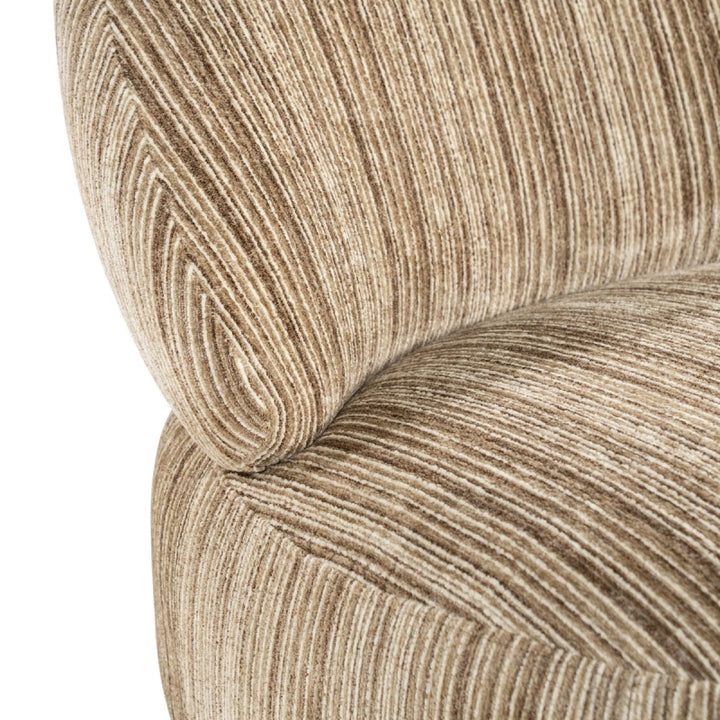 FineLine Fauteuil – Mustard & Bruin | Design Stoel in Stof Rayas