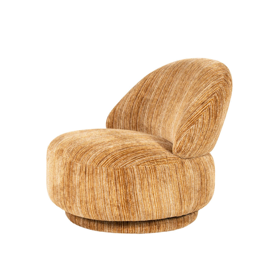 FineLine Fauteuil – Mustard & Bruin | Design Stoel in Stof Rayas