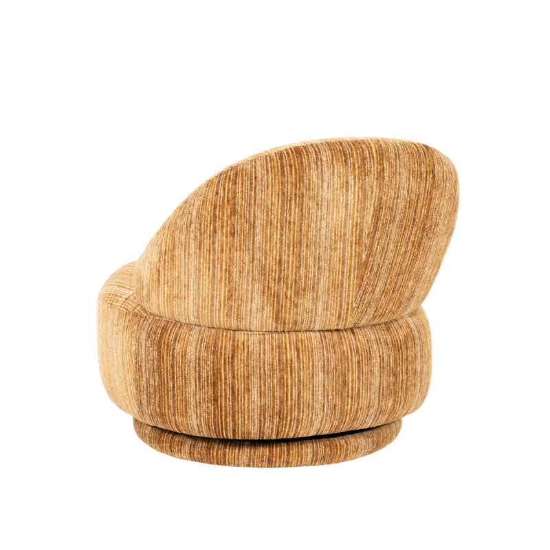 FineLine Fauteuil – Mustard & Bruin | Design Stoel in Stof Rayas