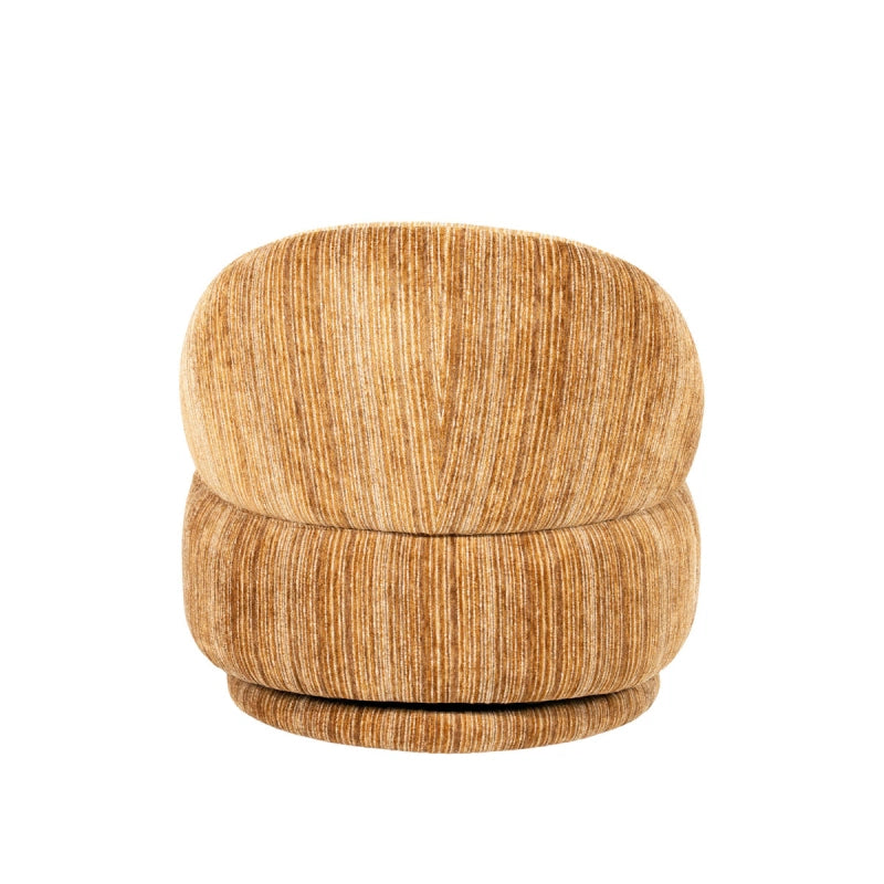 FineLine Fauteuil – Mustard & Bruin | Design Stoel in Stof Rayas