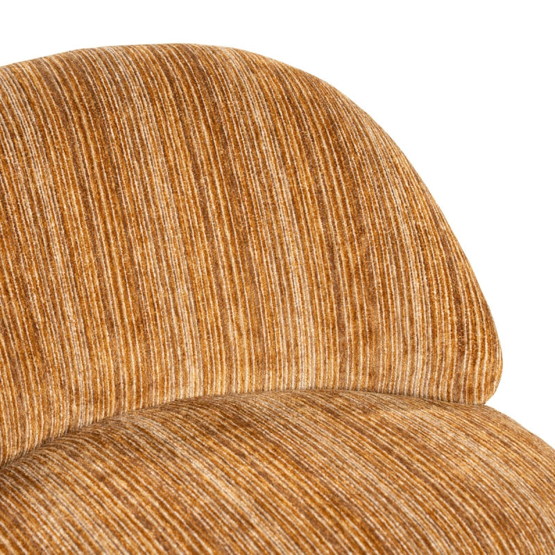 FineLine Fauteuil – Mustard & Bruin | Design Stoel in Stof Rayas