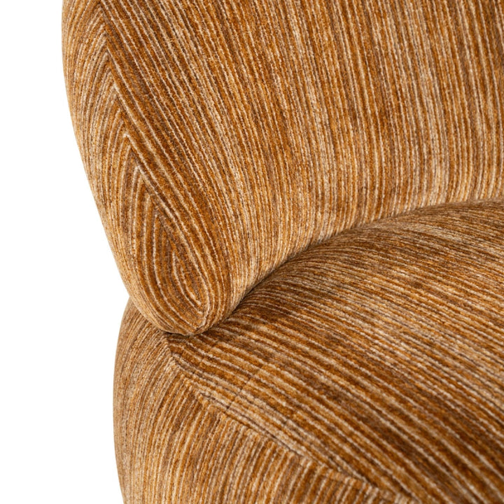 FineLine Fauteuil – Mustard & Bruin | Design Stoel in Stof Rayas