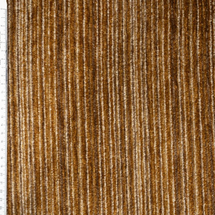 FineLine Fauteuil – Mustard & Bruin | Design Stoel in Stof Rayas