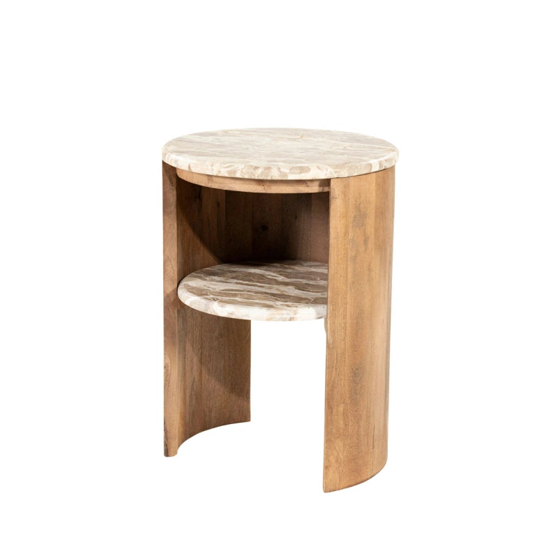 Marbelon Bijzettafel – Mango Hout & Marmer | Luxe Design