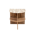 Marwood Bijzettafel – Mango Hout & Marmer | Luxe Design