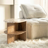 Marwood Bijzettafel – Mango Hout & Marmer | Luxe Design