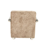 Chromette Fauteuil – Taupe & Bruin | Design Stoel met Stalen Frame