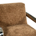 Chromette Fauteuil – Bruin & Taupe | Design Stoel met Stalen Frame