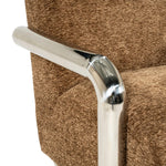 Chromette Fauteuil – Bruin & Taupe | Design Stoel met Stalen Frame