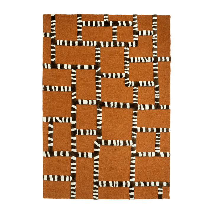 Carpet StripeScape Vloerkleed – Bruin & Caramel
