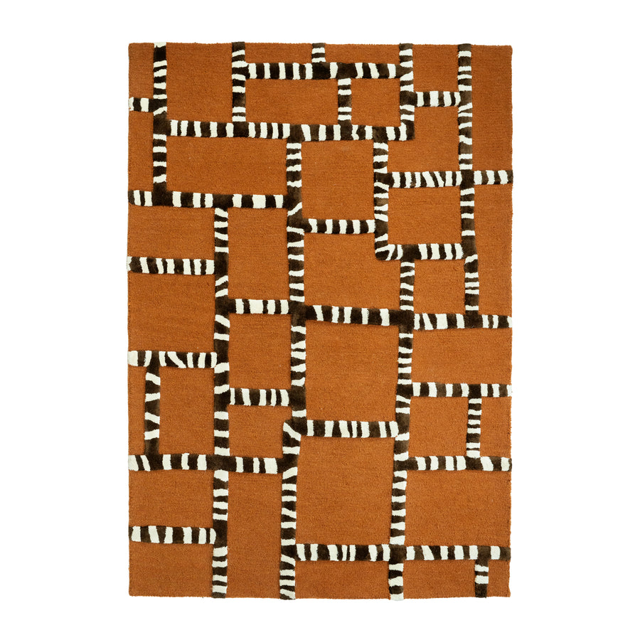 Carpet StripeScape Vloerkleed – Bruin & Caramel