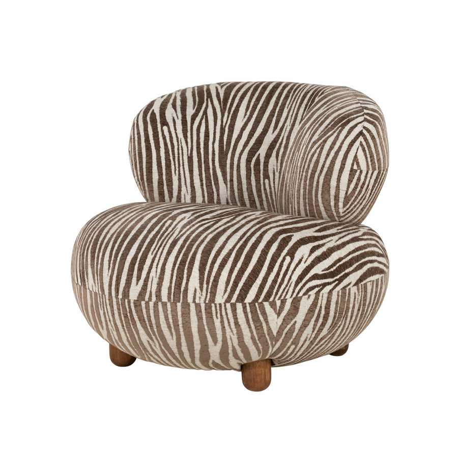 By-Boo Mochi ronde fauteuil met zebraprint