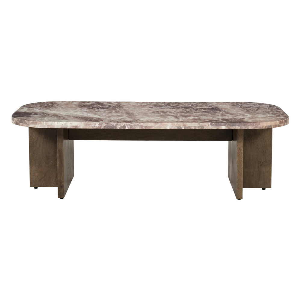 By-Boo Haussmann salontafel met marmeren blad en mangohouten onderstel