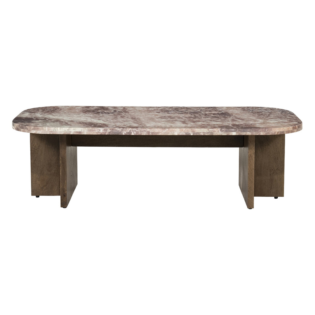 By-Boo Haussmann salontafel met marmeren blad en mangohouten onderstel